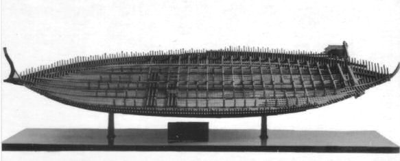 modello in scala 1:5 del relitto recuperato nel 1928
