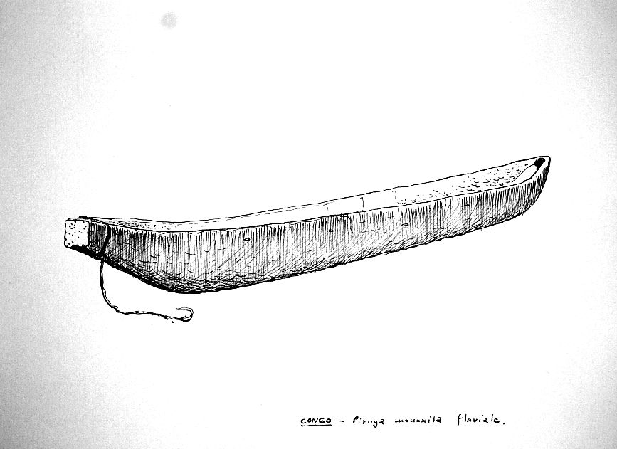 Congo - piroga monoxila fluviale