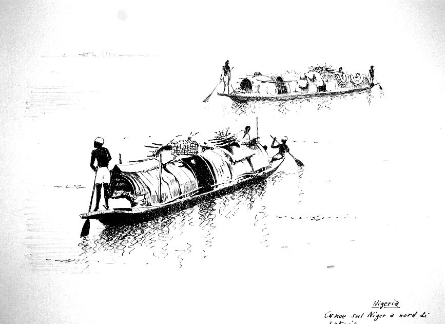 Nigeria - canoe sul Niger a nord di Lokoja