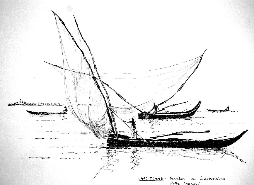 Lago Ciad - pescatori con imbarcazioni dette 'nzemi'
