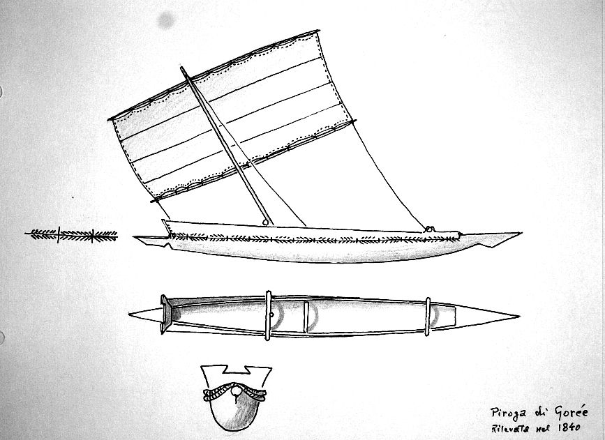 Piroga di Gorèe. Rilevata nel 1840
