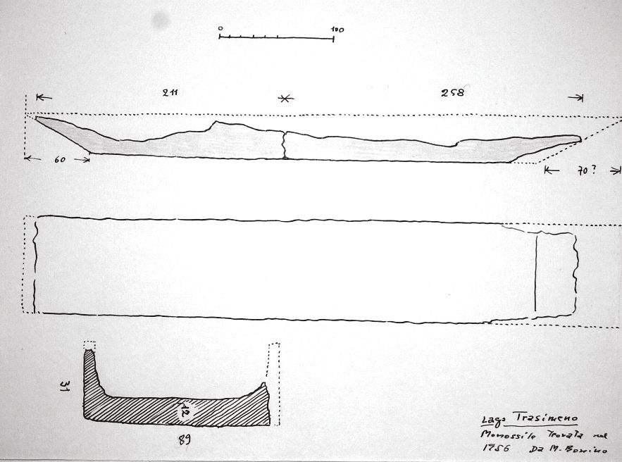 Lago Trasimeno - monossile trovata nel 1956 - da M. Bonino