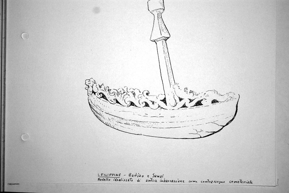 Filippine - Badjao e Sawal - modello idealizzato di antica imbarcazione come contrassegno cimiteriale