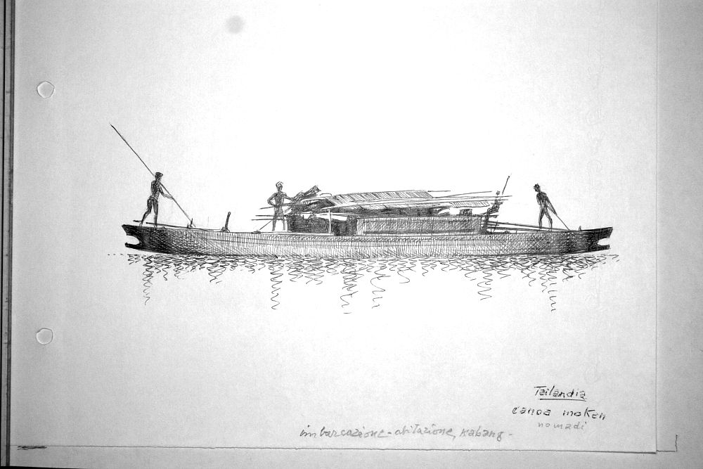 Thailandia - canoa nomadi moken - imbarcazione abitazione kabang