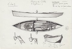 162-Sardegna - S. Pietro - cabras - barca a fondo piatto - a b tipi di fuoriscalmo 