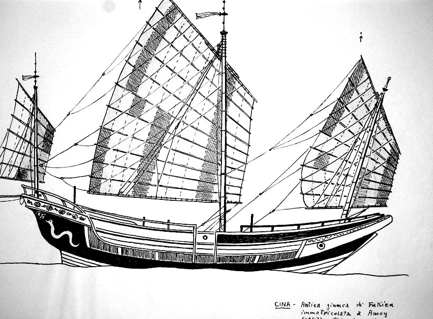 Cina - antica giunca di Fukien immatricolata a Amoy (1947) 