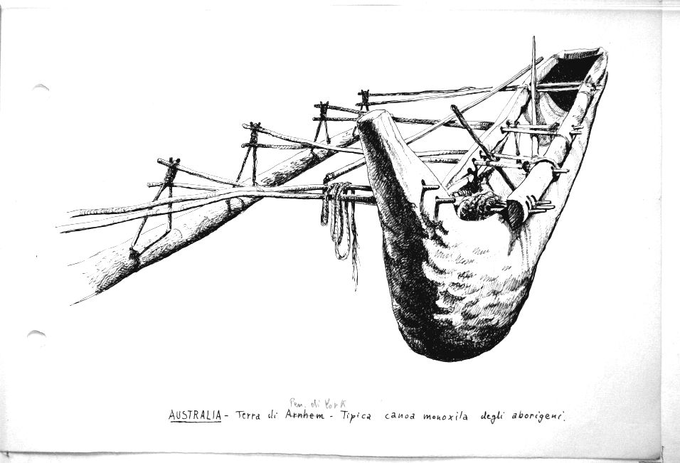 Australia - Penisola di York - tipica canoa monoxila degli aborigeni