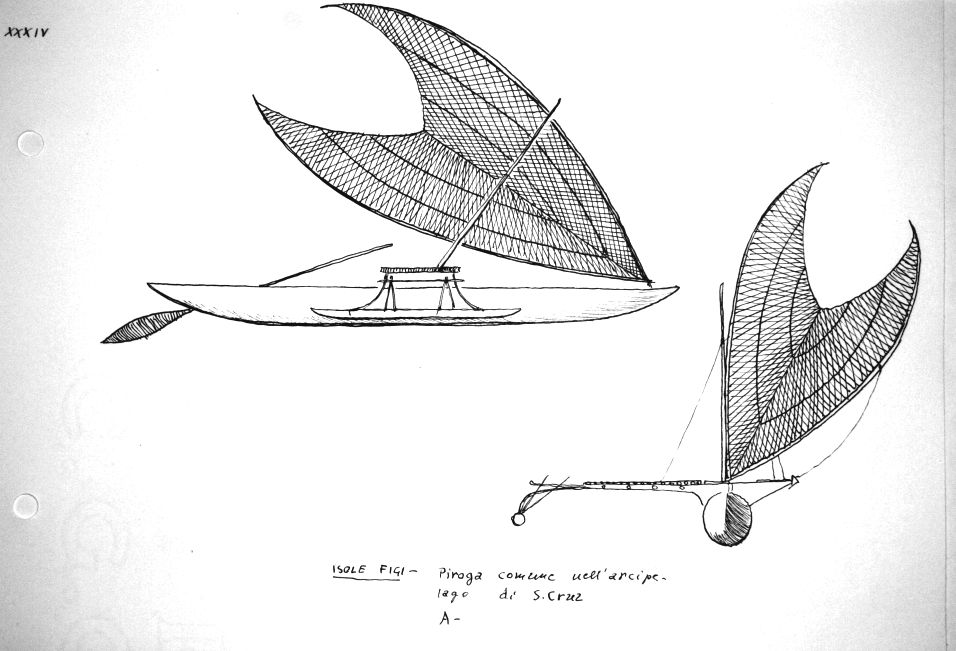 Isole Figi - piroga comune nell'arcipelago di Santa Cruz